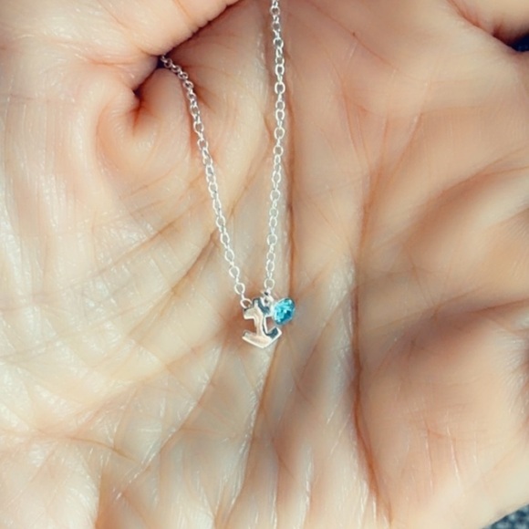 Sterling Silver Blue Topaz Sagittarius Necklace - Picture 9 of 9